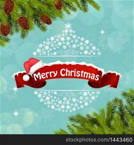 Merry christmas background banner and christmas tree