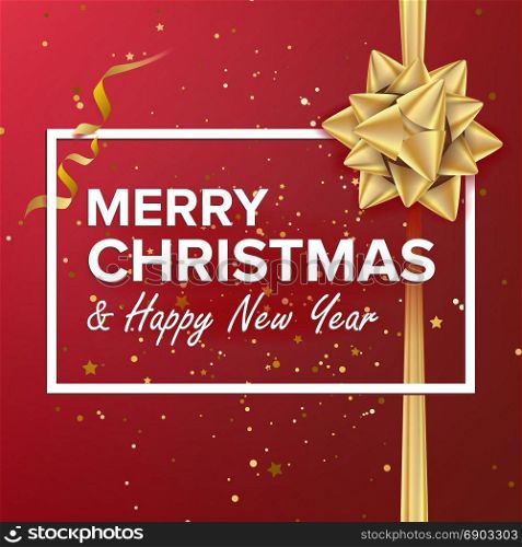 Merry Christmas Background Vector. Beautiful Luxury Holiday Christmas Greeting Card. Xmas Advertising Poster, Brochure, Flyer Template Design. Holiday Illustration. Merry Christmas Card Vector. Christmas Greeting Card. Luxury Xmas Brochure, Flyer Template Design. Holiday Illustration