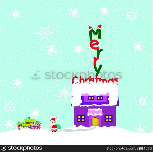 Merry christmas background with santa claus