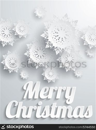 Merry Christmas Background with Snowflake