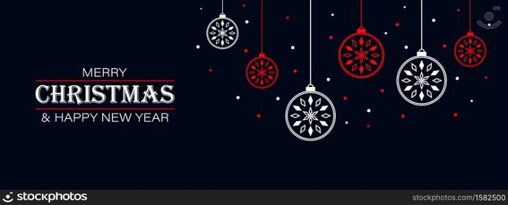 Merry christmas banner. Christmas background. Christmas decoration. Holiday banner flat style. Vector illustration