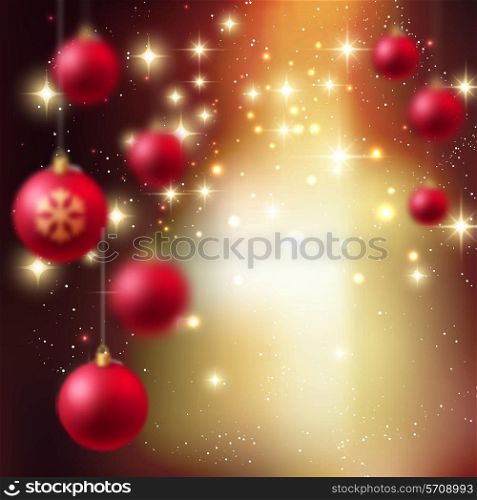 Merry Christmas Bauble greeting card. Vector illustration. EPS 10