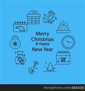 Merry Christmas Beautiful Background. Vector illustration