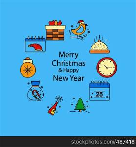 Merry Christmas Beautiful Background. Vector illustration