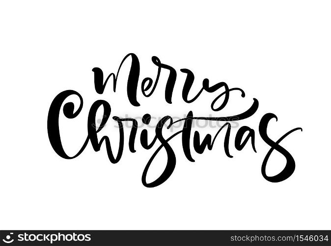 Merry Christmas calligraphic hand drawn lettering text. Vector illustration Xmas calligraphy on white background. Isolated element for banner postcard, poster design greeting card.. Merry Christmas calligraphic hand drawn lettering text. Vector illustration Xmas calligraphy on white background. Isolated element for banner postcard, poster design greeting card