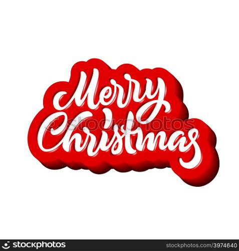 Merry Christmas calligraphic handdrawn lettering with inflated jam style