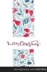 Merry Christmas calligraphic lettering hand written text. Greeting card design with floral toy xmas elements. Modern winter season postcard, brochure, wall art design.. Merry Christmas calligraphic lettering hand written text. Greeting card design with floral toy xmas elements. Modern winter season postcard, brochure, wall art design