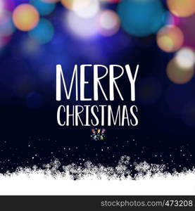 Merry Christmas card with creative design and dark background vector