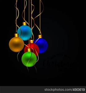 Merry Christmas card with creative design and dark background vector