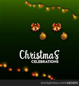 Merry Christmas card with creative design and green background. Vector EPS10 Abstract Template background