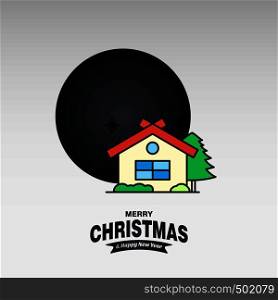 Merry Christmas card with creative design and light background vector