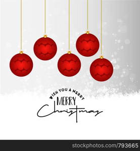 Merry Christmas card with creative design and light background vector