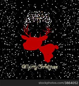 Merry christmas card with deer