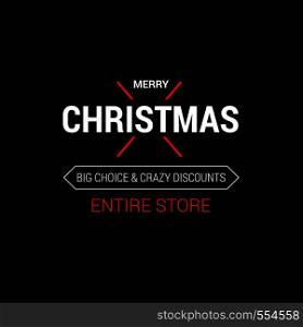 Merry Christmas card with elegent design and typography vector