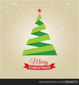 Merry christmas card, with graphic christmas tree