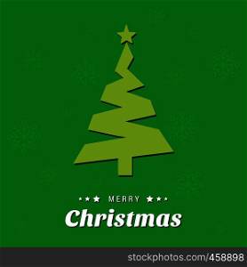 Merry Christmas creative design with green background vector