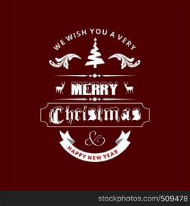 Merry Christmas creative design with red background vector