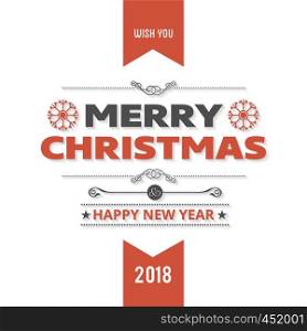 Merry Christmas creative design with white background vector
