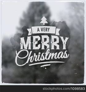 Merry Christmas creative graphic message for winter design.Vector blurred background. Merry Christmas creative graphic message for winter design