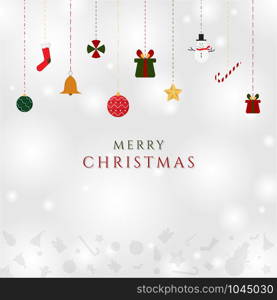Merry christmas day modern gift design snow white background. vector illustration