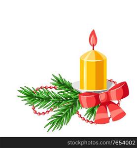 Merry Christmas decorative element. Holiday illustration or invitation.. Merry Christmas decorative element.