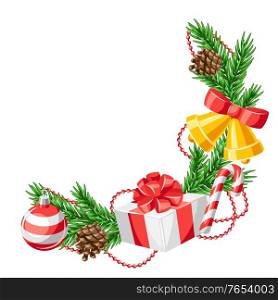 Merry Christmas decorative element. Holiday illustration or invitation.. Merry Christmas decorative element.
