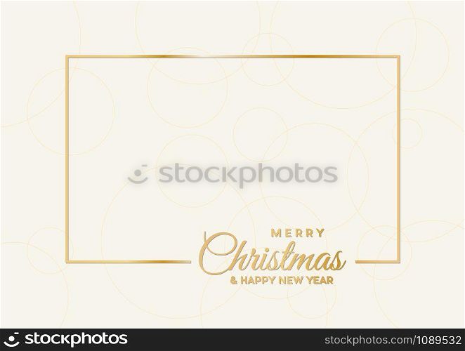 Merry Christmas ,empty background, made with golden frame and text