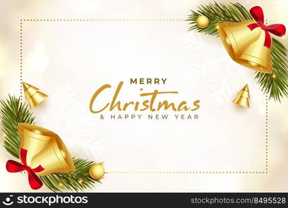 merry christmas festival realistic bells greeting wishes background