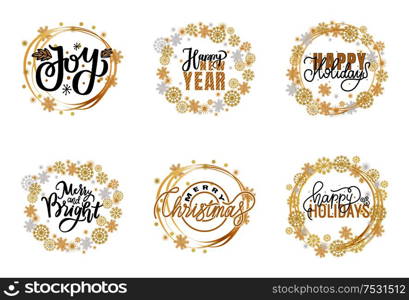 Merry Christmas festive greetings, calligraphic winter season wishes. Holly Jolly quote, New Year, Happy Holidays and warm wishes, cookies for Santa lettering on white background. Merry Christmas Fest Greetings, Calligraphic Print