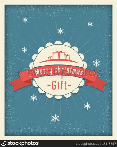 Merry christmas gift postcard vintage design illustration