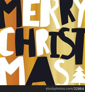 Merry Christmas Gold Greeting Card.