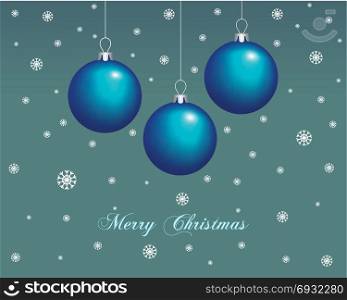 Merry Christmas greeting card, Christmas balls, vector illustration