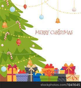 Merry Christmas greeting card flyer concept.