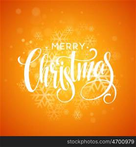 Merry Christmas greeting card lettering design red background, vector illustration EPS10