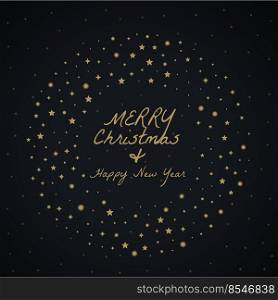 merry christmas greeting design made with stars decoration