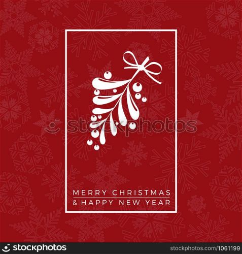 Merry Christmas. greeting, invitation or menu cover. vector illustration on red background