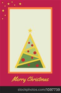 merry christmas greeting, invitation or poster. vector retro illustration
