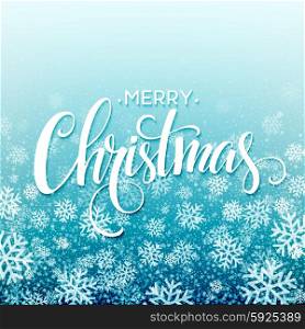 Merry christmas handwritten text on background with snowflakes. Vector illustration. Merry christmas handwritten text on background with snowflakes. Vector illustration EPS10