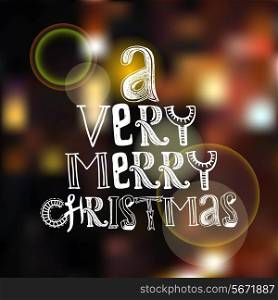 Merry christmas happy new year holidays type poster vector illustration