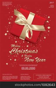 Merry Christmas &Happy New Year Template background Vector Illustration