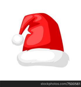 Merry Christmas hat of Santa Claus. Accessory for festival and party.. Merry Christmas hat of Santa Claus.