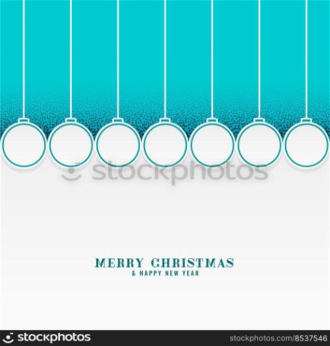 merry christmas holiday background with hanging balls