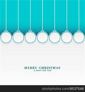 merry christmas holiday background with hanging balls