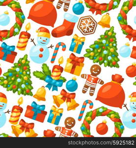 Merry Christmas holiday seamless pattern with celebration object. Merry Christmas holiday seamless pattern with celebration object.