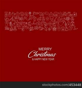 Merry Christmas Icon banner Template. Creative background
