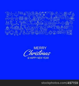 Merry Christmas Icon banner Template. Creative background