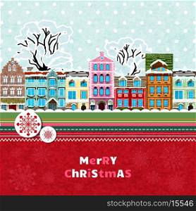 Merry christmas invitation card vector illustration