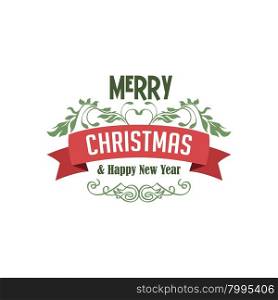 merry christmas label. merry christmas label and badge theme vector illustration