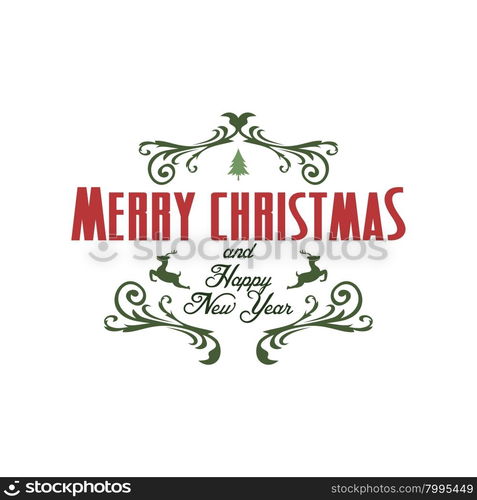 merry christmas label. merry christmas label and badge theme vector illustration