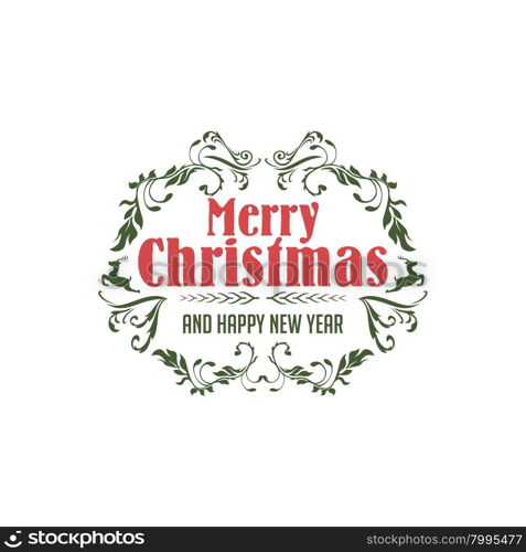 merry christmas label. merry christmas label and badge theme vector illustration